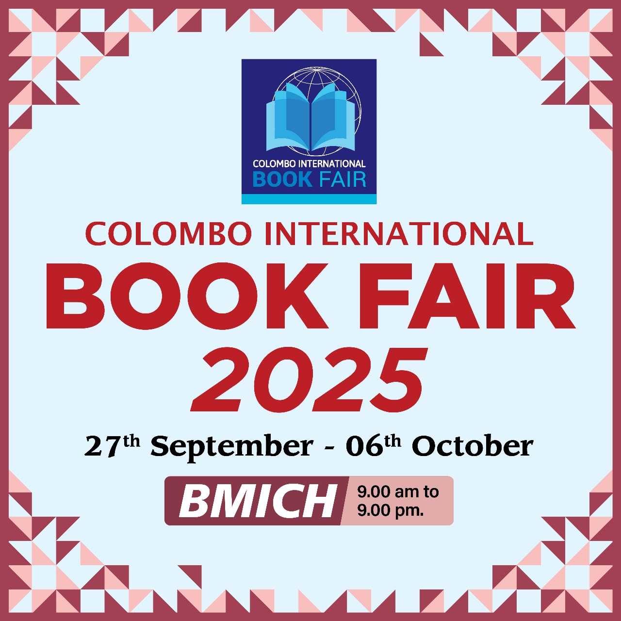 Colombo International Book Fair 2025 - Sep 27 - Oct 06